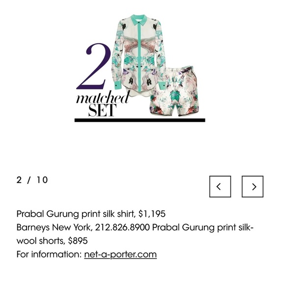 Prabal Gurung Graphic Button Down Silk Shirt - Picture 2 of 7